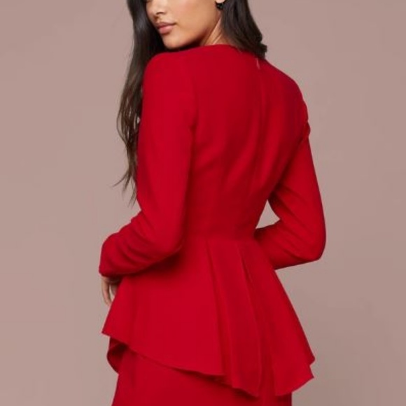 ELIF DEEP V PEPLUM DRESS - Picture 3 of 3